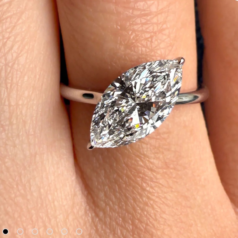 Lyra Tilted 3Ct marquise cut Engagement Ring size 7